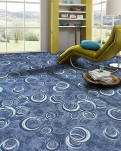 Breno Metrážový koberec DROPS 74, šíře role 400 cm, Modrá, Vícebarevné