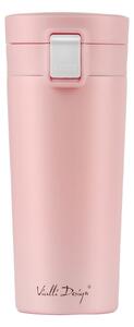 Růžový cestovní termohrnek Vialli Design Fuori, 400 ml