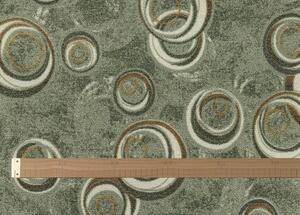 Breno Metrážový koberec DROPS 92, šíře role 400 cm, Zelená, Vícebarevné