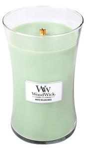 Vonná svíčka WoodWick White Willow Moss, doba hoření 110 h