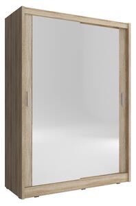 Zrcadlová skříň s posuvnými dveřmi 150 cm MARVAN - dub sonoma