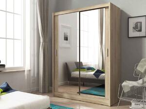 Zrcadlová skříň s posuvnými dveřmi 150 cm MARVAN - dub sonoma
