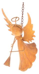 Závěsný oranžový kovový anděl Dakls, výška 10,5 cm