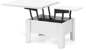 OSLO bílé barvy (černý mechanismus), rozkládací, zvedací konferenční stůl, stolek