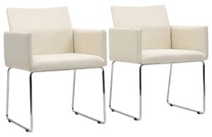 Jídelní židle 2 ks bílé se vzhledem lnu textil