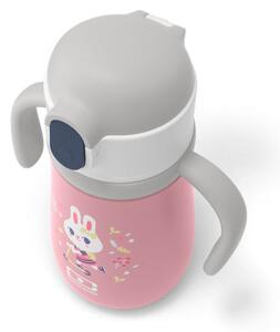 Růžová dětská termoska Monbento Stram Bunny, 360 ml