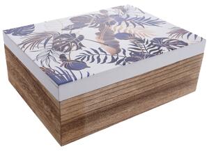 Dřevěná krabička Tropical blue, 20 x 15 x 7,5 cm