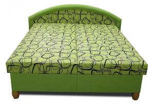 Čalouněná postel 160x195 PAOLINA - zelená / vzorovaná 1