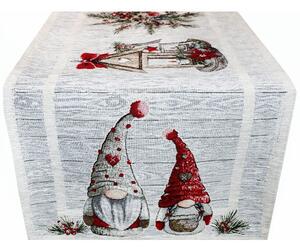 Vánoční gobelínový běhoun na stůl skřítek Chenille IT020 40x130 cm Vícebarevná