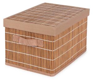Compactor skládací úložný box s víkem NAGO - M, bambus s látkou, karton, 33 x 23 cm