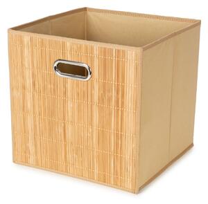 Compactor úložný košík ANJI - L, bambusový s látkou, 31 x 31 x 31 cm, přírodní