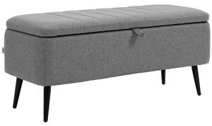 HOMCOM Úložná Lavice s Polstrovaným Sedadlem, Ottoman s Ocelovými Nohami, Úložný Truhlicový Stolek do Obývacího Pokoje, Ložnice nebo Chodby 102 x 40 x