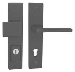 Bezpečnostní kování MP TI - FORTE PLUS 3214/SUPRA 3097 - SH (tloušťka dveří 64-70 mm) BS - Černá matná, madlo/klika pravá, PZ PLUS s otvorem pro vložku, MP NP (nikl perla), 90 mm