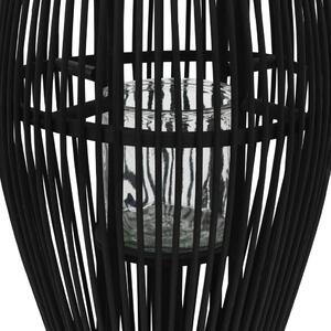 Závěsná lucerna na svíčku bambus 95 cm černá