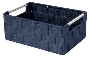 Compactor úložný košík s kovovými madly STAN - S, tkané pásky, 25 x 17 x 10 cm, modrý
