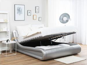 Manželská postel 180 cm AVENUE (s roštem a úl. prostorem) (stříbrná). 1007138