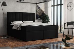 Čalouněná postel boxspring 140x200 SAMANTA - černá