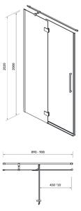 Cersanit Crea sprchové dveře 90 cm sklopné chrom lesk/průhledné sklo S159-005