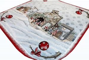 Vánoční gobelínový ubrus na stůl 90x90 cm Chenille IT013 90x90 cm Vícebarevná