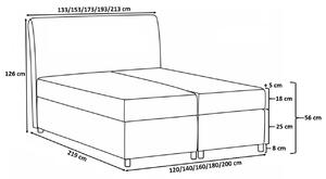Čalouněná postel 160x200 PILAR - modrá + topper ZDARMA