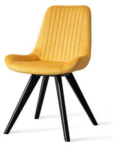 Židle Feretti čalouněná, černé nohy, barva žlutá