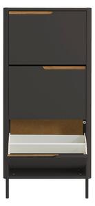 Antracitově šedý botník Tenzo Switch, 62 x 131 cm