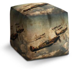 Sablio Taburet Cube Stíhačky Spitfire v letecké bitvě - 40x40x40 cm