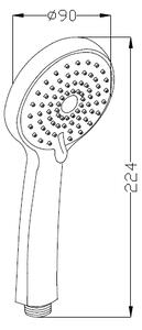 Invena Dafni sprchová hlavice chrom-bílá AS-02-002