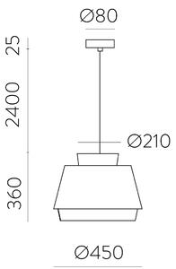 ACB Iluminacion Závěsné svítidlo ASPEN, ⌀ 45 cm, 1xE27 15W Barva: písková, Barva montury: Bílá