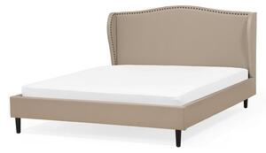 Manželská postel 160 cm COLLETTE (s roštem) (béžová). 1007207