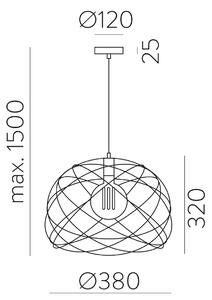 ACB Iluminacion Závěsné svítidlo BELLONA, ⌀ 38 cm, 1x E27 15W