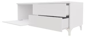 Televizní stolek na nožkách s LED osvětlením FERNS 11 - bílý / lesklý bílý