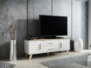 TV stolek 140 cm OLINA - dub sonoma / bílý