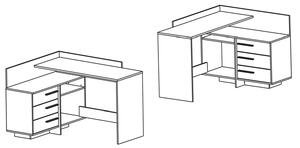Idea nábytek Psací stůl rohový THALES 484881 dub/bílá
