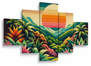 Obraz - Pestrobarevný západ slunce (125x70 cm)