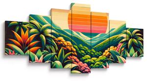 Obraz - Pestrobarevný západ slunce (210x100 cm)