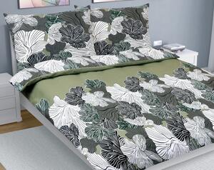 BELLATEX Povlečení bavlna na dvoudeku Khaki 1ks 200x220, 2ks 70x90 cm (200 cm šířka x 220 cm délka prodloužená)