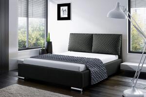 Praktická postel s polštáři 140x200 DUBAI - černá
