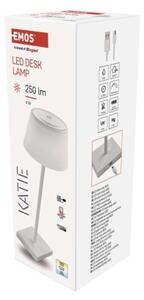 Emos lighting LED stolní lampa KATIE, nabíjecí, bílá, IP44 1538196000