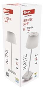 Emos lighting LED stolní lampa KATIE, nabíjecí, bílá, IP44 1538196000