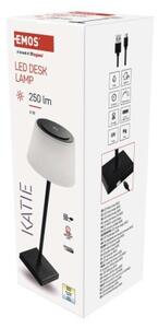 Emos lighting LED stolní lampa KATIE, nabíjecí, černá, IP44 1538197000
