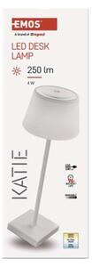 Emos lighting LED stolní lampa KATIE, nabíjecí, bílá, IP44 1538196000