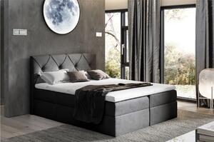 Elegantní kontinentální postel 160x200 CARMEN - černá + topper ZDARMA