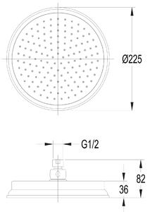 Omnires Armance hlavová sprcha 22.5x22.5 cm kulatý chrom WGARMANCECR