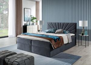 Kontinentální postel 160x200 IVANA 4 - modrá + topper ZDARMA