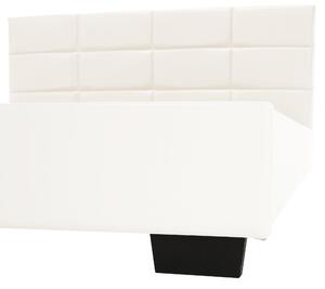 Manželská postel 160x200 cm bílá ekokůže s roštem TK3000