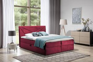 Boxspringová postel 160x200 IVANA 5 - červená + topper ZDARMA