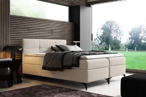 Elegantní postel FLOKI - 160x200, béžová + topper ZDARMA