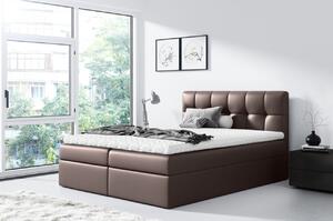 Čalouněná postel REX - 120x200, hnědá + topper ZDARMA