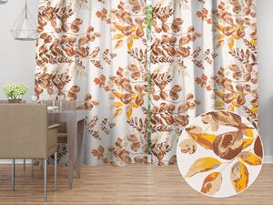 Biante Bavlněný závěs Sandra SA-530 Hnědý eukalyptus na bílém 150x140 cm